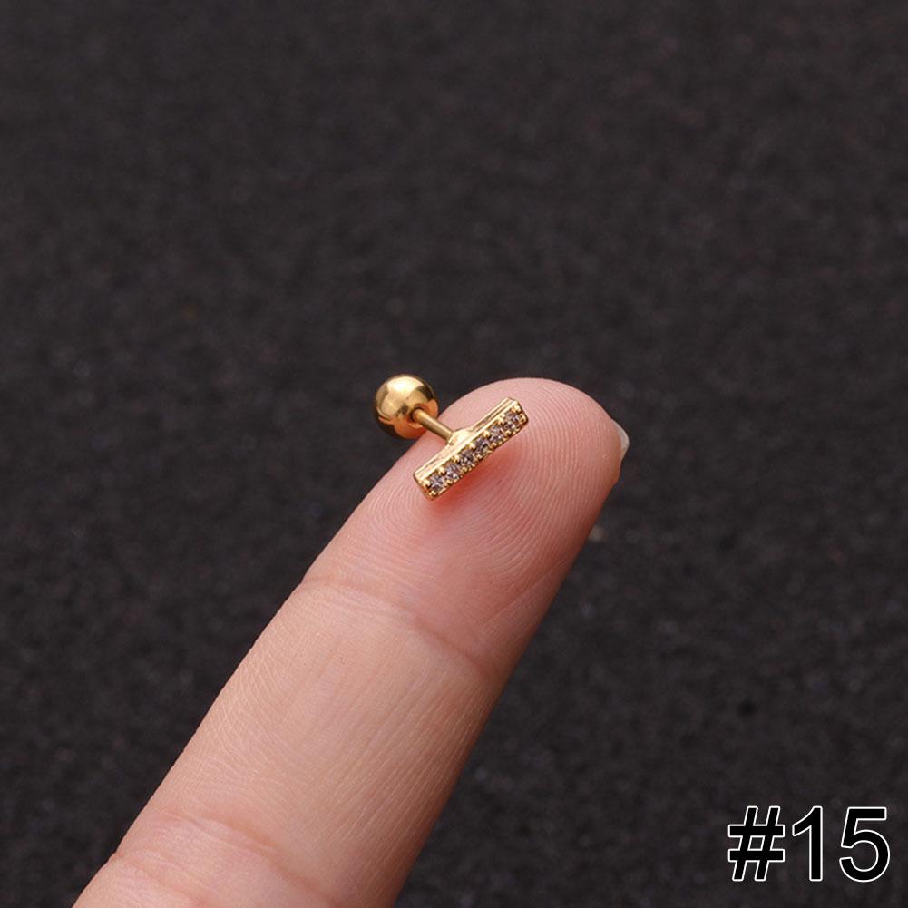 Women Simple Needle Pearl Gold Zircon Crown Stainless Steel Stud Earring Fashion Jewelry Eardrop Earrings