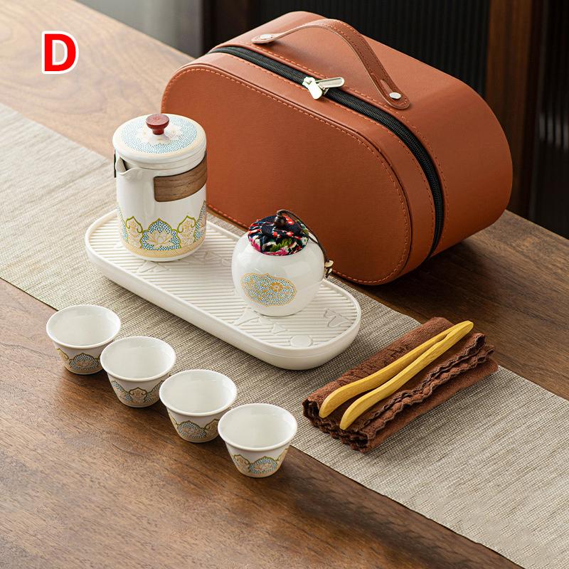 Portable Travel Kung Fu Tea Set Creative Ceramic Quick Tea Set Chinese Office Teapot And Cup Set Light Luxury Friend Gifts