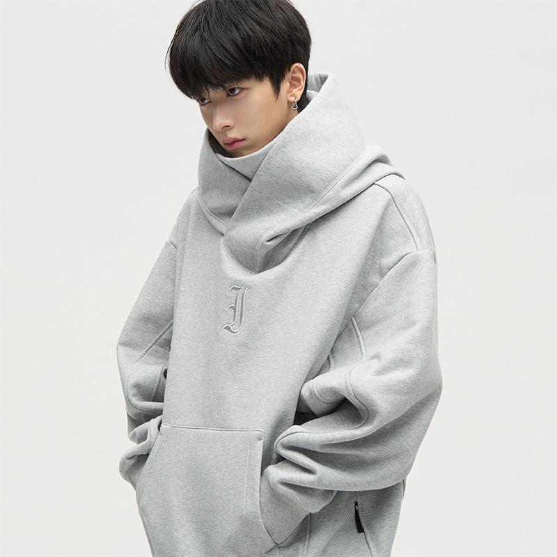 Ninja Herren-Hoodie mit Stehkragen gegen soziale Ängste – Herbst/Winter Samtjacke, schweres Material, trendige Partnerjacke