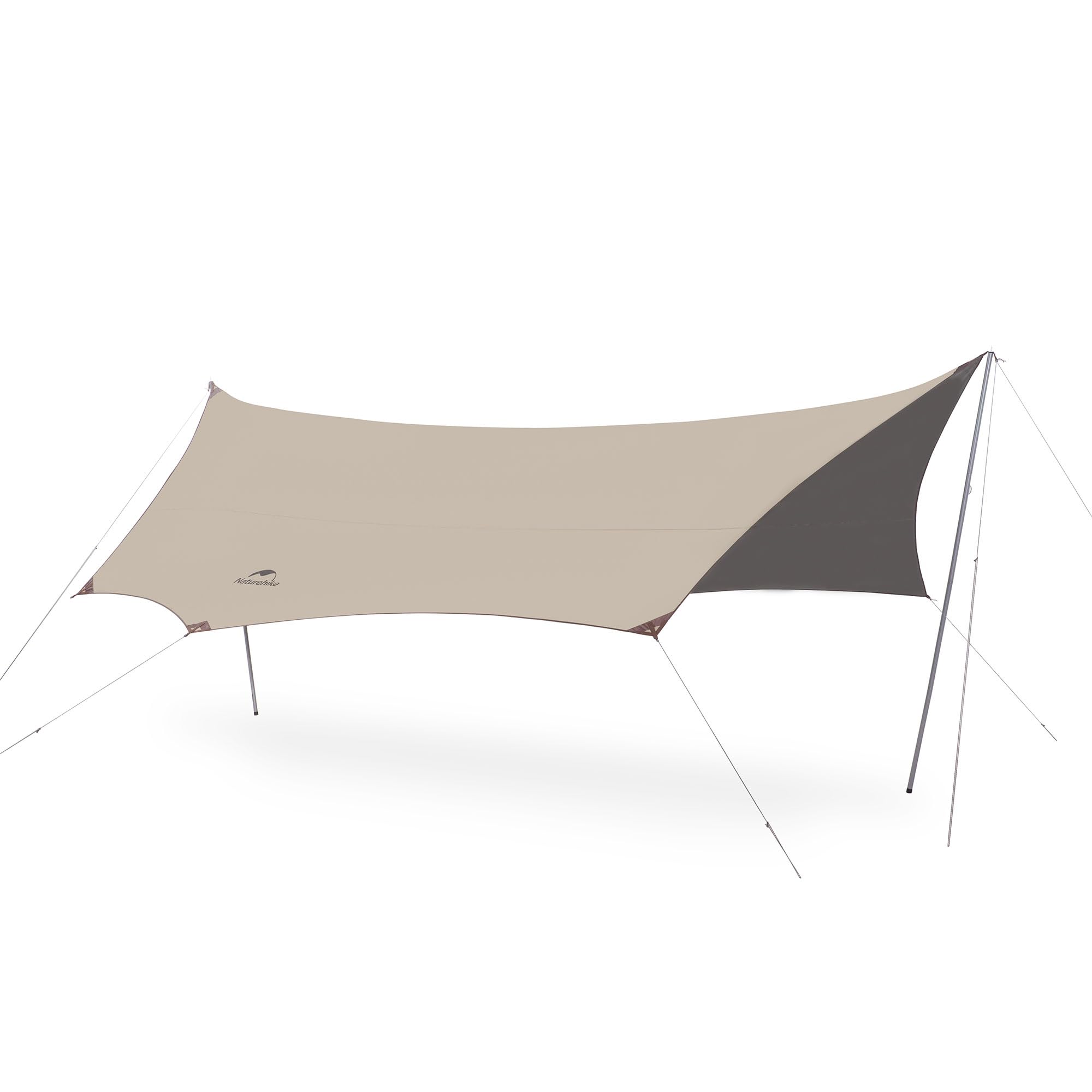 

Naturehike Official Shop Tarp Ti Black New Material Waterproof PU5000 with Pole Shade Large Size for People Sunshade Camping Awning Shading Heat