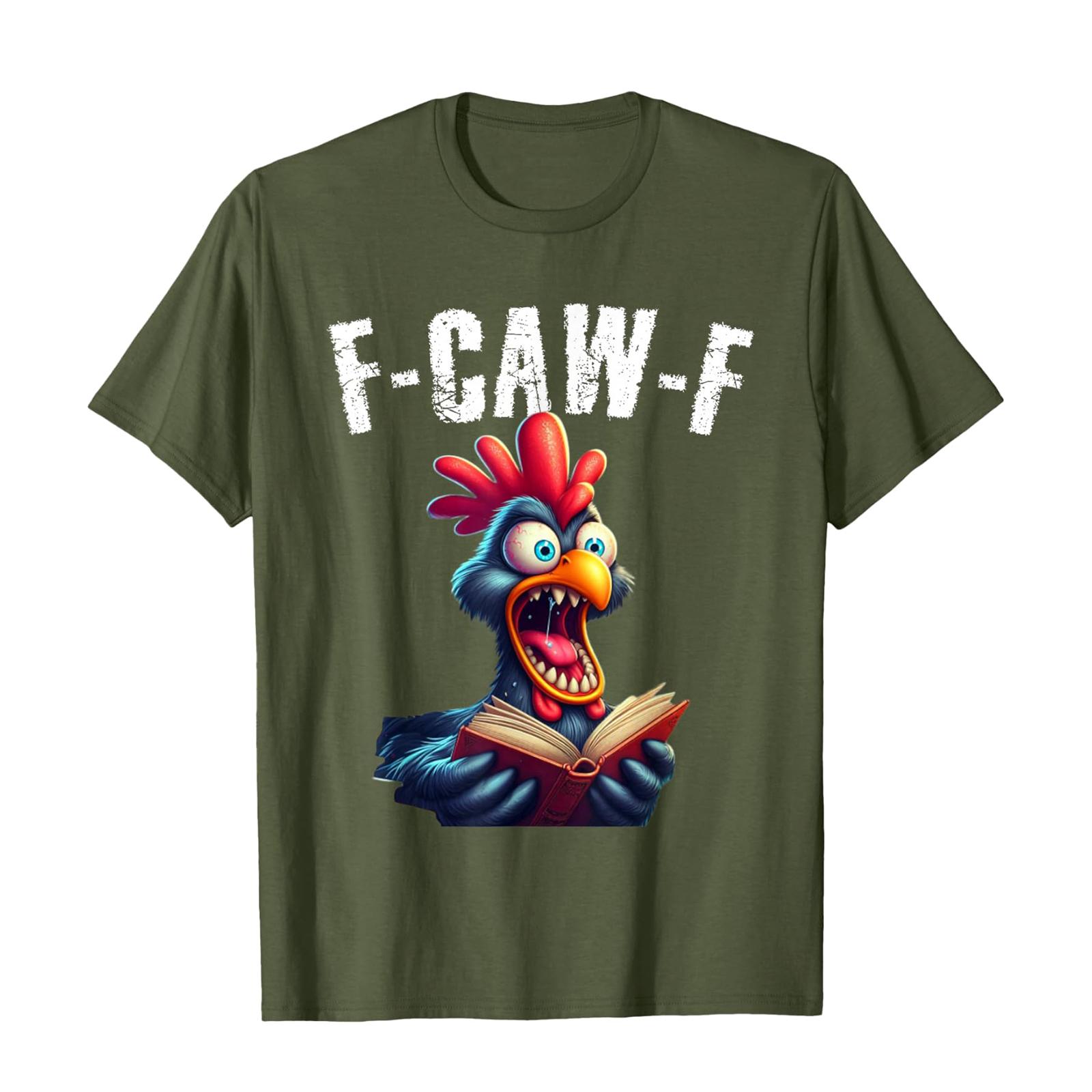 

Смешная футболка с петухом, кукарекающим F-Caw-F, и каламбуром L армия зеленый