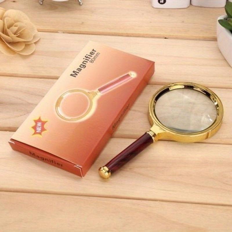 1pc Magnification Handheld Magnifying Glass - High-Definition Metal Pocket Magnifier with Ergonomic Handle,  Reading Books, Newspapers