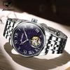 JINSHIDUN Marke Hollow Star Tourbillon Manuelle mechanische Uhr Herrenuhr Herrenuhr