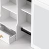 Toeletta con Luce LED e Regolazione Luminosità 3 Colori, Specchio Scorrevole, Set da Trucco Scrivania 6 Cassetti e Multi Scomparti Nascosti