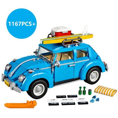 Τεχνικό Blue Beetle Camper Car Building Blocks Model Creative Vehicle Set Παιχνίδια Τούβλα για παιδιά Δώρα Ενήλικες