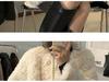 Women's Petite Chenille Angora Fur Coat - Winter 2025 Collection: Loose Fit, Plus Cotton, Stylish and Soft