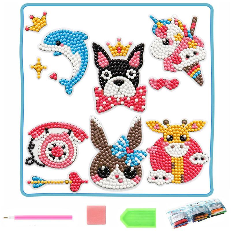 Kids DIY Diamond Painting Handmade Material Pack Cartoon Anime Stickers Decorations Educational Toys Paint by Number Gifts