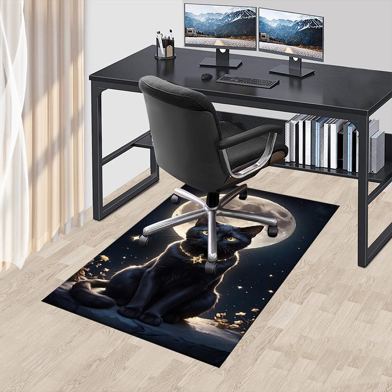 1pc cat moon Carpet Anti Slip Polyester Floor Mat for office,Bedroom