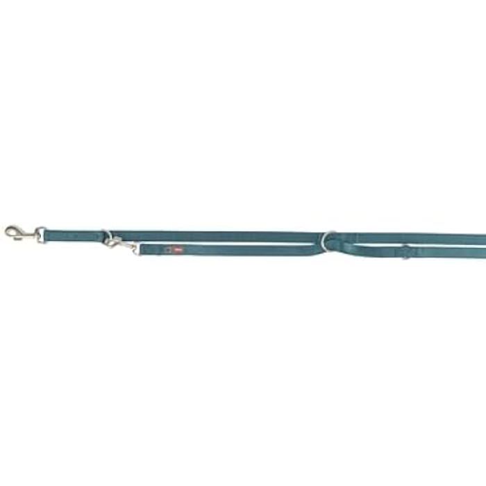 Laisse pour chien - TRIXIE - Premium réglable - Bleu pétrole - Nylon - Multi-positions
