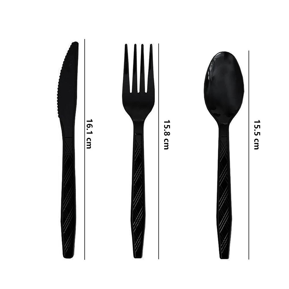 Solid Color High Quality Knife Fork Spoon Set Red Pink Wedding Disposable Tableware Birthday Party Supplie Baby Shower Decoratio