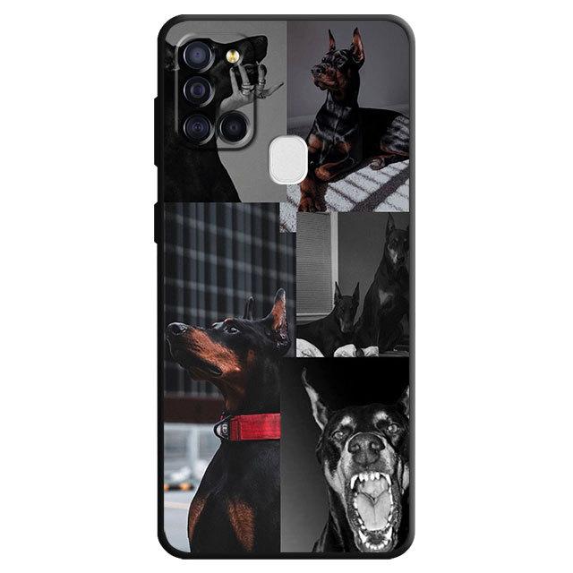 Silikontelefondeksel for Samsung Galaxy A03 Core A04 A03s A04s A20e A02s A10s A40 A10 A50 A70 A02 A01 Animal Doberman Dog Cover