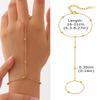 Luxury Minimalist Gold Plated Thin Chain Finger Ring Hand Chain Bracelets for Women, Party Elegant Stainless Steel Jewelry