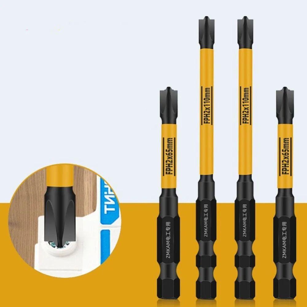 5pcs Non-slip Slotted Cross Screwdriver Bit Impact PH2 Screwdriver Bits Disassembly Tool