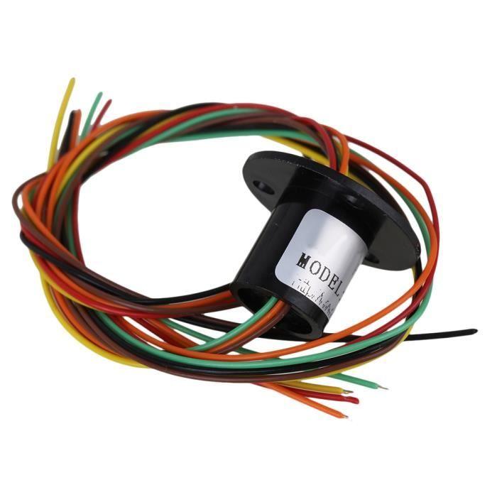 200MM 6 Drähte 2A AC240V Mikro Schleifring in Ringform schwarzer Schleifring