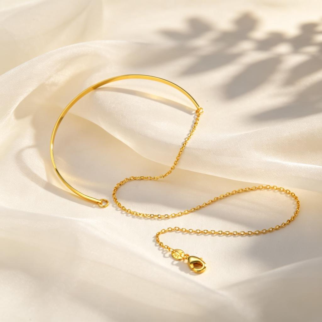 Chic Simple 18K Gold Plated Doule Layer Stainless Steel Bracelet Bangle for Women Non-fading Fashion Elegant Jewelry