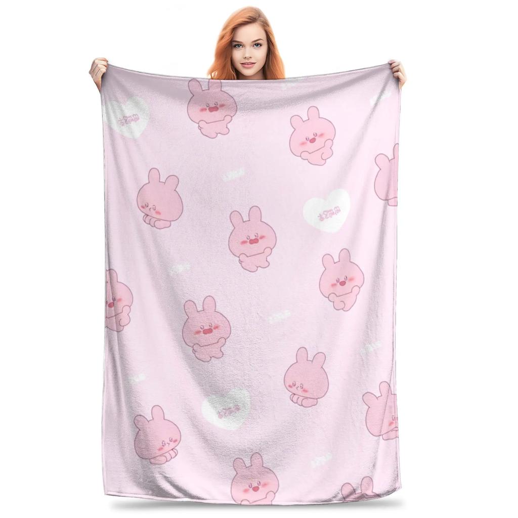 Ultra Soft Flannel Throw Blanket Asamimichaan Multifunction Decorative Plush Thin Quilt for Bedding Travel