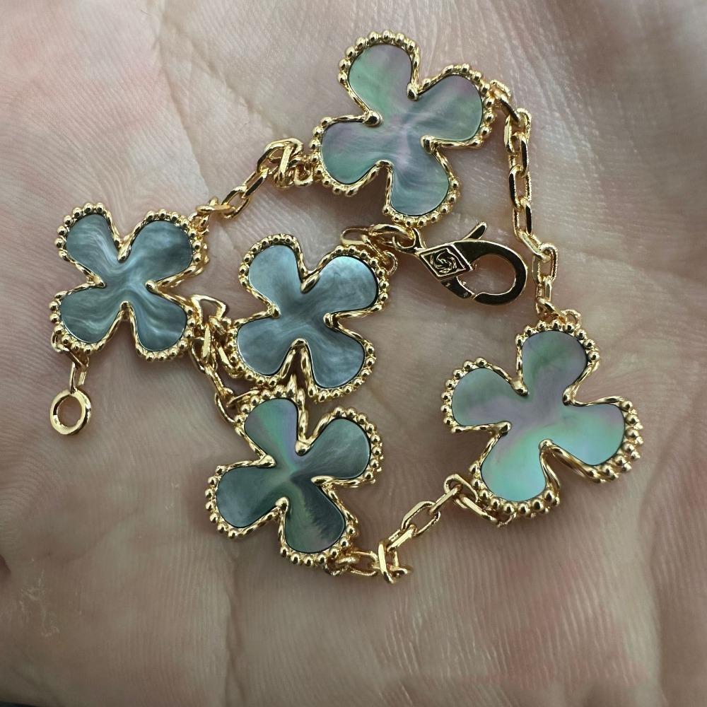 High Version Four-leaf Clover Bracelet Female Mother-of-pearl Agate Five-flower Ladies Bracelet