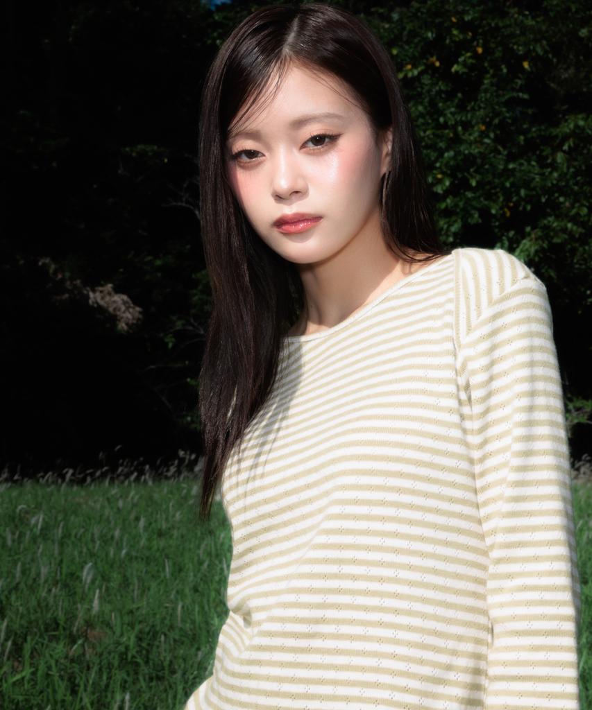 ROSEFRANTZ Stripe Three-Quarter Sleeve [Green]
