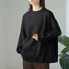 Velvet Thickened Large Version of Solid Color Sweatshirt for Women Loose Pure Cotton Top for Women's