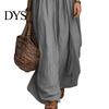 Quarter Sleeve Dress Women Summer Long Dress, 3/4 Ruffle V Neck Slimming Maxi Casual Loose Fit Flowy Beach Vacation Sundress