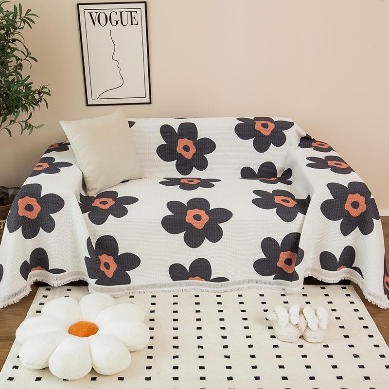 

Хлопково-льняной чехол для дивана с принтом, полное покрытие, четырехсезонный универсальный чехол для дивана, анти-кошачье царапины, диванное полотенце, противоскользящее диванное полотенце 180x130cm 1pcs