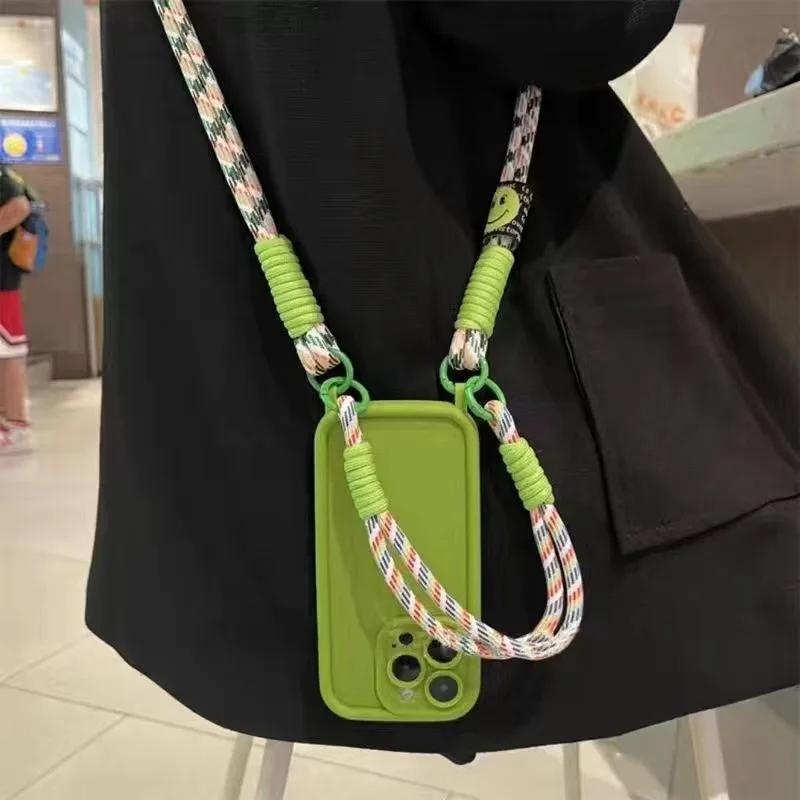 Crossbody Strap Lanyard Necklace Wrist Strap Silicone Case For Iphone 17 Air 16 16E 15 14 12 11 13 Pro Max Plus Cover