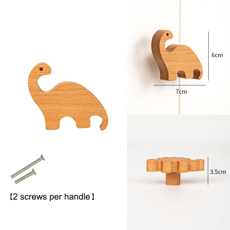 

Ручка для дверцы шкафа, детская комната, креативный милый динозавр, уникальные деревянные ручки для ящика в виде животных, декоративный ящик для спальни Brachiosaurus