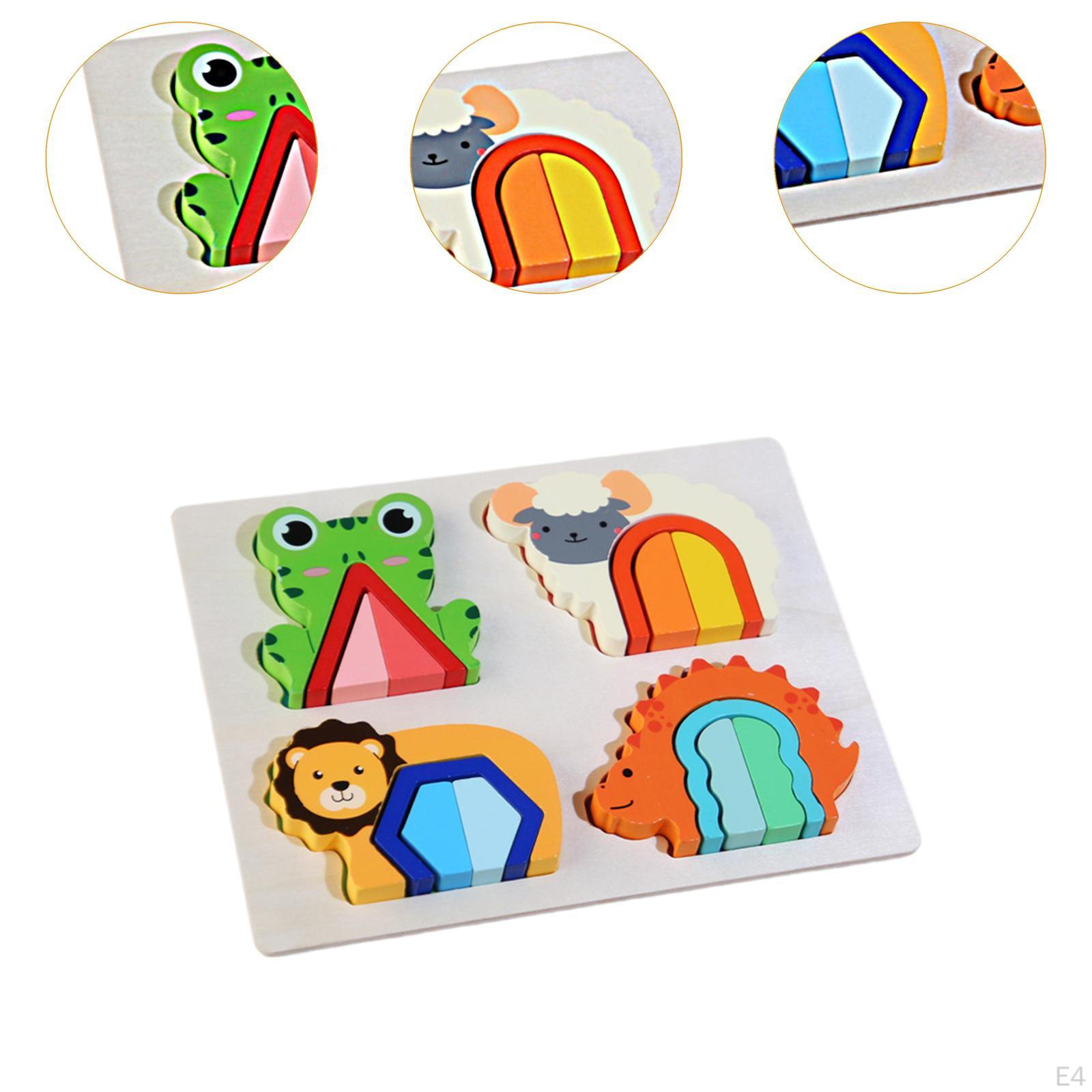 Деревянные пазлы-головоломки Развивающая игрушка Детские игрушки Распознавание цвета — фото 5
