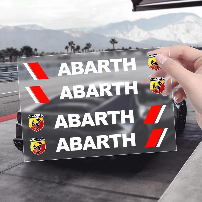 HIBWO1 4Pcs Car Door Handle Badge Protector Decal Wiper Sticker For Fiat ABARTH 124 125 130 131 500 595 Esseesse 695 Punto Scorpion