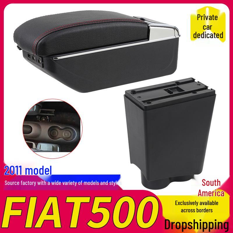 Fits 11 Fiat 500 Models: Armrest Box Car Center Console Storage Modification