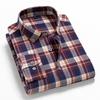 Camicia a quadri da uomo - Camicia casual calda a maniche lunghe in flanella di puro cotone con colletto abbottonato
