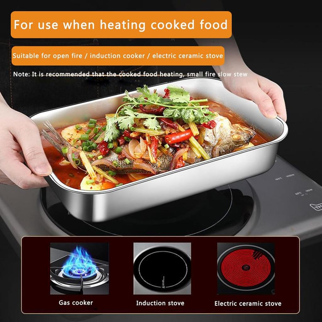 Kitchen barbecue plate food grade stainless steel non-stick induction cooker flat bottom barbecue plate kitchen accessories