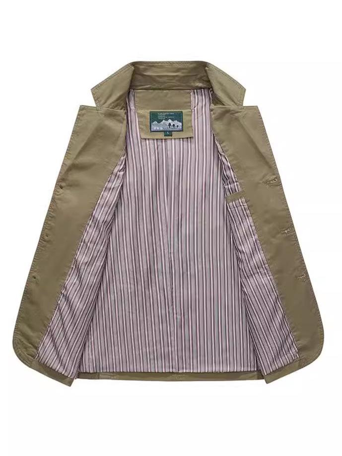 Men's Pure Cotton Casual Blazer - Loose Fit, Plus Size, Spring/Autumn Collection