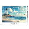 Coastal style lighthouse beach scene background, universal holiday and party photography props