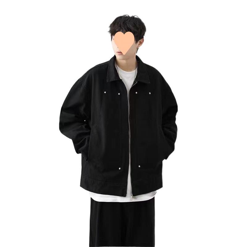 

Новая куртка куртка мужская заклепки весна и осень ретро свободный лацкан 4XL