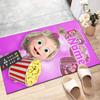 Custom Masha and the Bear Mat Personalized Name, Polyester Washable Indoor Entryway Rug, Gift for Christmas, Easter, Thanksgiving Day