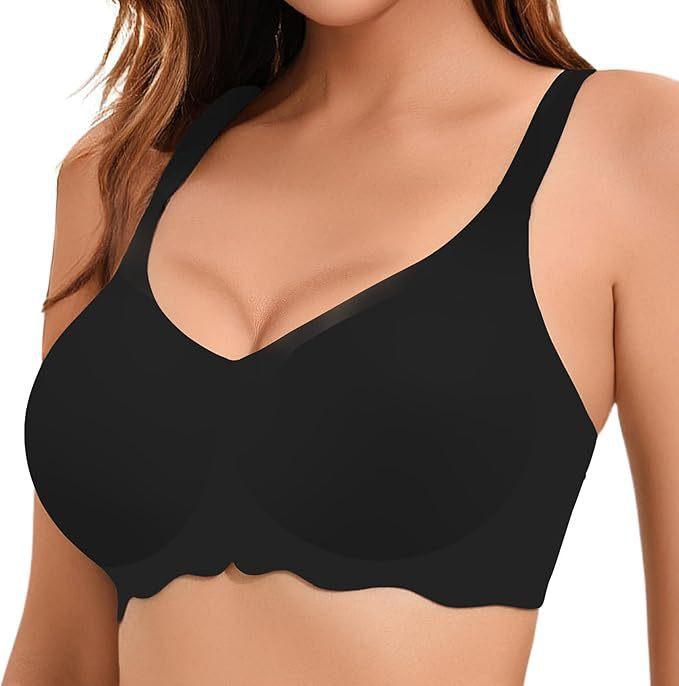 Wind new hot-selling large-size bra with no traces and large breasts, and women's underwear without steel rings.