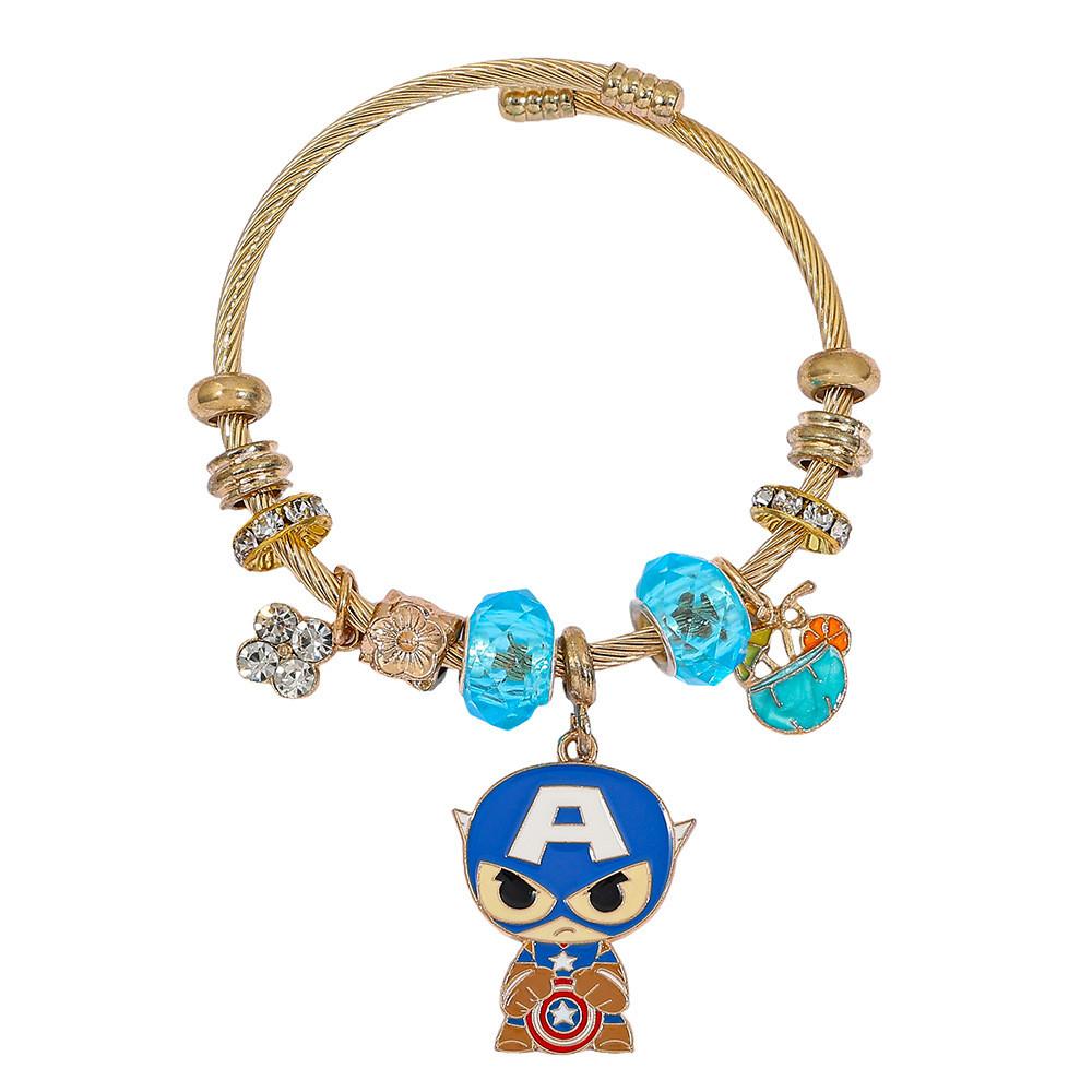 Captain America Hand Chain Alloy Pendant Jewelry For Men And Women Gift Idea