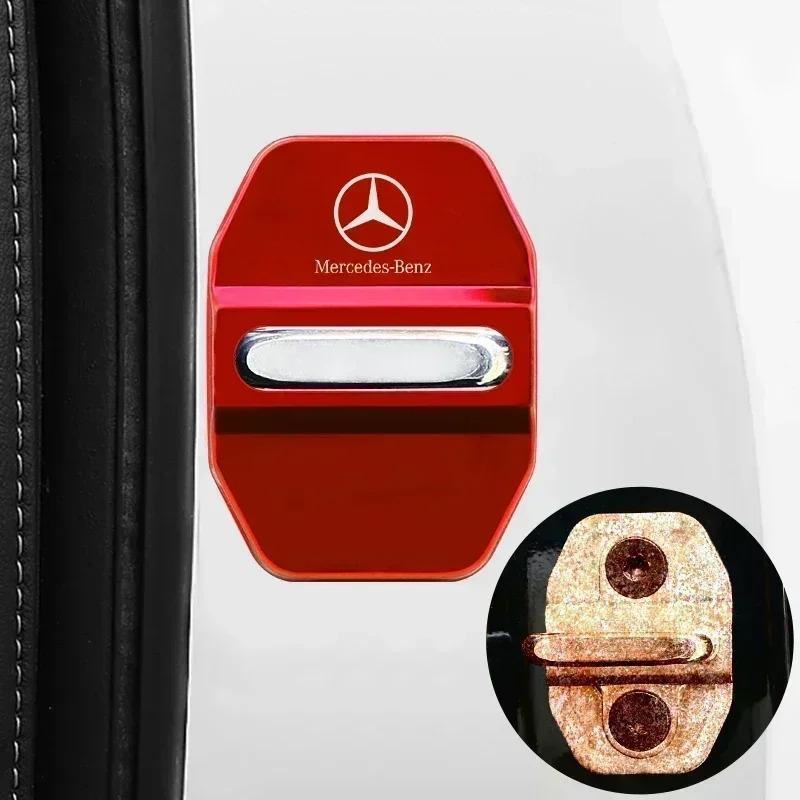BTP5   4PCS Car Door Lock cover Protect Buckle Cover Latch Stop Anti Rust Car Accessories For Mercedes Benz W211 W210 W213 W203 W205