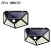 Outdoor Solar Wall Lights with Motion Sensor IP65 Waterproof 100 LEDs Solar Powered for Garden Yard Street Lighting
