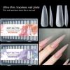 Lange mandelförmige Nagelspitzen 240 Stück Matt Klar Weiches Gel Vollabdeckung Professionelle Nagelkunst Nagelverlängerungen für Salon oder Heimgebrauch