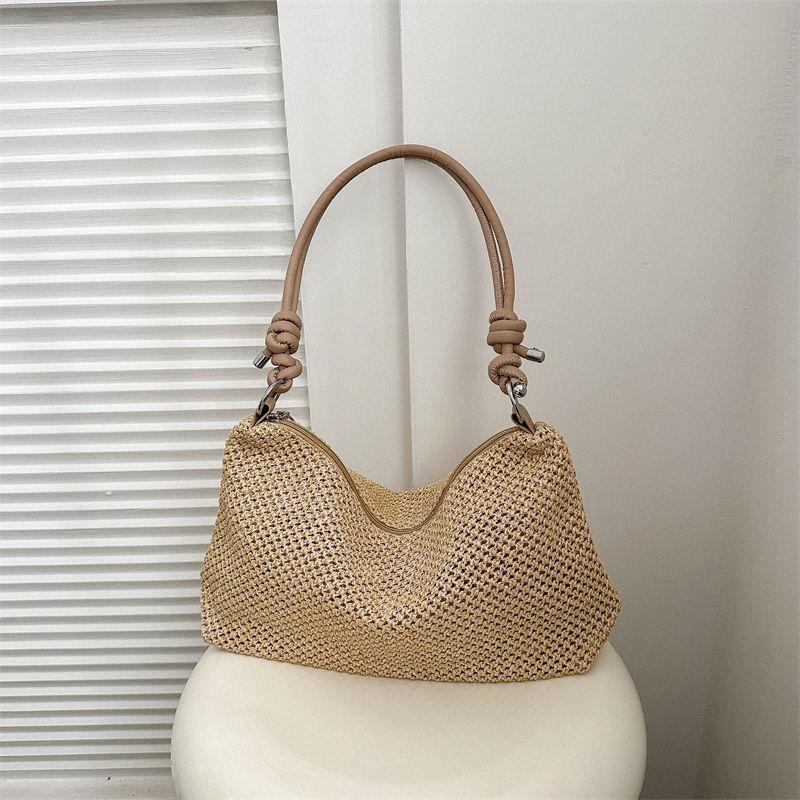 

Соломенные сумки в деревенском стиле, женская новая ретро-сумка-тоут со складками и контрастными цветами, сотни косых сумок с крестообразным ремешком