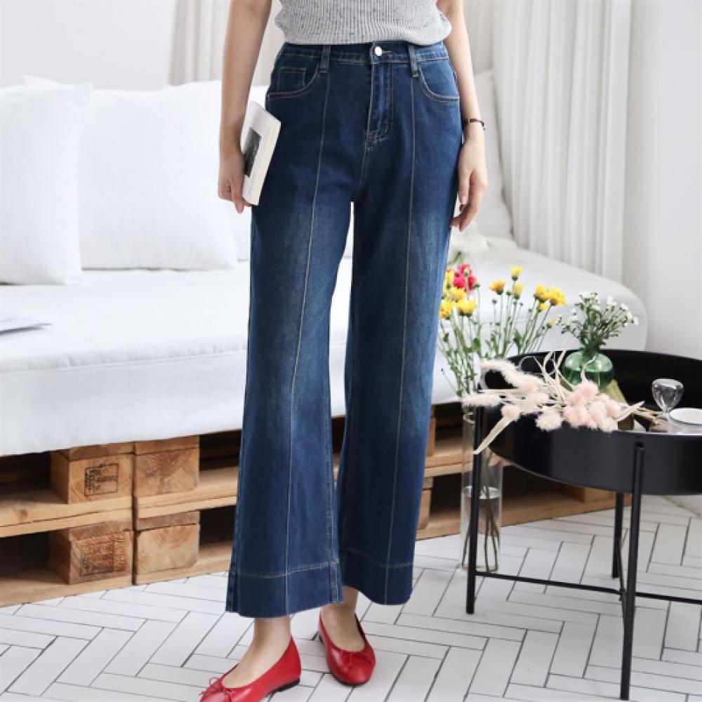 New Arrivals Open Run Women Stretch Straight Fit Jeans Back Banding Design