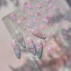 Charming Petal Flower Colorful Wildflowers Daisy Leaves 5D Relief Self Adhesive Nail Art Sticker Decoration Manicure Decal DIY