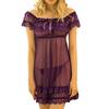 Women's Short Sleeve Lace Satin Vintage Nightdress Pajamas Nightwear Sleepwear