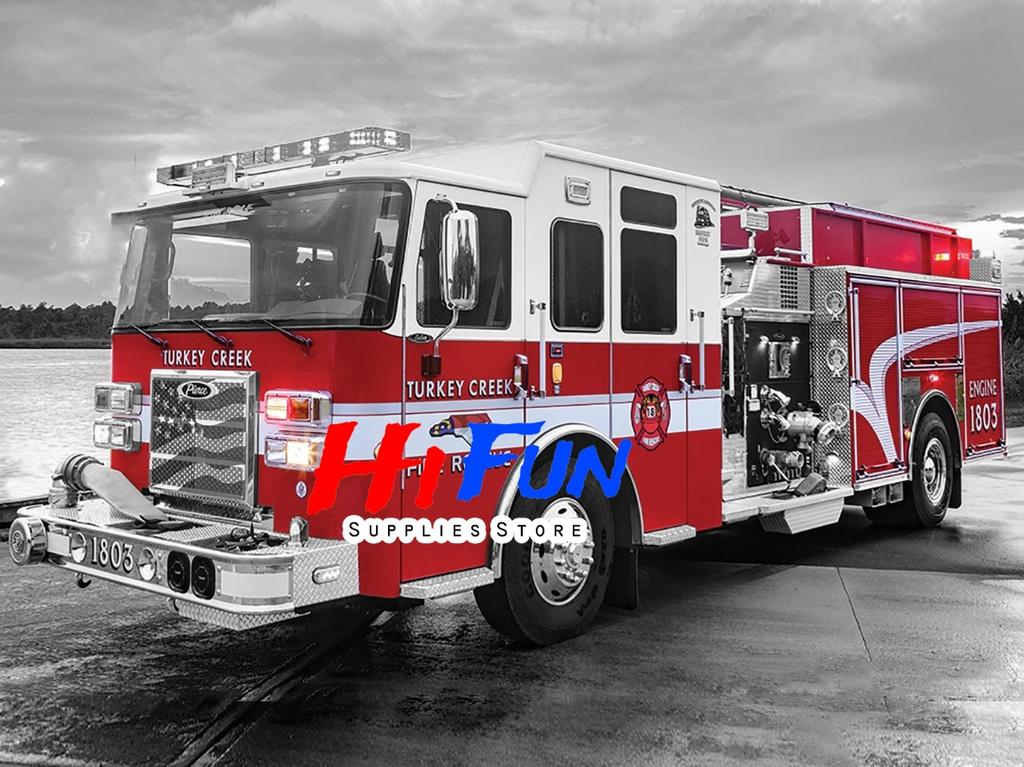 Diy Full Drill Diamond Mosaic Fire Trucks Rescue Truck Diamond Painting Ladder Truck Wall Decor Picture of Rhinestones Kit