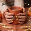 Wearable Manicure Accessories Nail Art Stickers for Halloween Thanksgiving, Autumn Turkey Pumpkin Maple Thanksgiving Decorations Leaf Sticker,