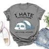 Cute I Hate Morning People Print T-shirts For Women Summer Lovely Short Sleeve Casual Round Neck T-shirts Tops