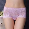 4PCS Mesh Transparent Lace Flower Panties Low Waist Women Underwear Seamless Lace Briefs  Female