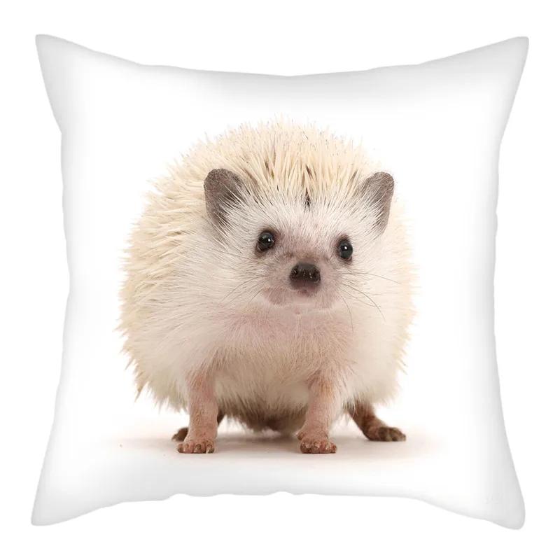 Hedgehog Printed Polyester Pillow Cover Cushion Cover Animal Decorative Throw Pillowcase For Home Sofa Decorative 45X45Cm